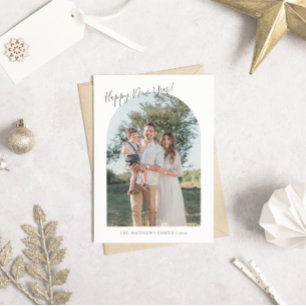 Christliches Arch Foto Script glücklich Neues Jahr Feiertagskarte