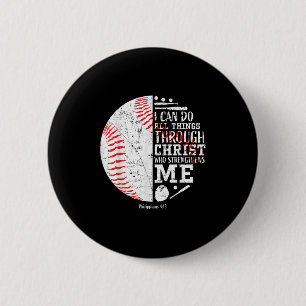 Christliches Baseball Philipper 4_13 Ich kann all Button