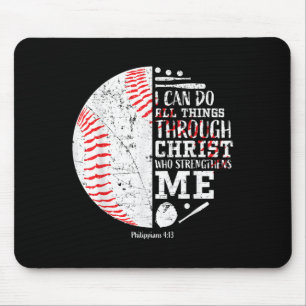 Christliches Baseball Philipper 4_13 Ich kann all Mousepad