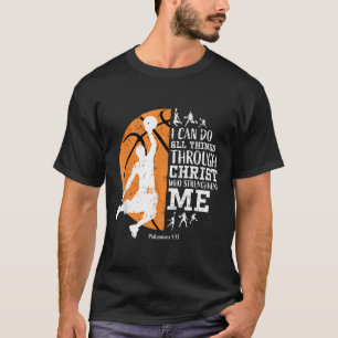 Christliches Basketball Ich kann alle Dinge durch T-Shirt