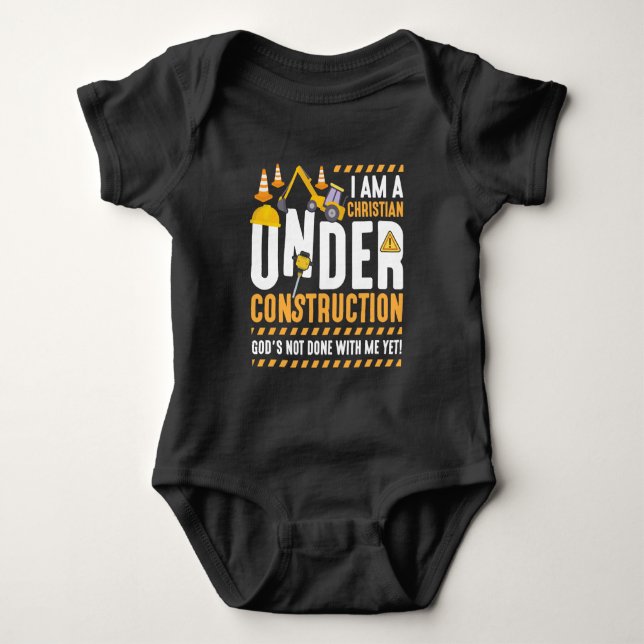 Christliches Bauen Gott Glaube Religion Christus Baby Strampler (Vorderseite)