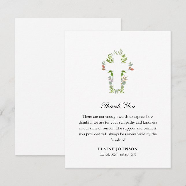 Christliches Begräbniskreuz Danke (Vorne/Hinten)