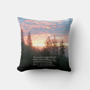 Christliches Bibelverse Sonnenaufgang Landschaft Kissen