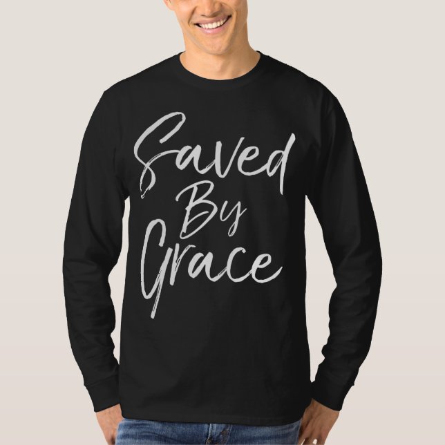 Christliches Bibelversengeschenk Gerettet T-Shirt (Vorderseite)