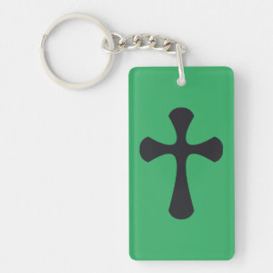 Christliches blaues Kreuz Schlüsselanhänger
