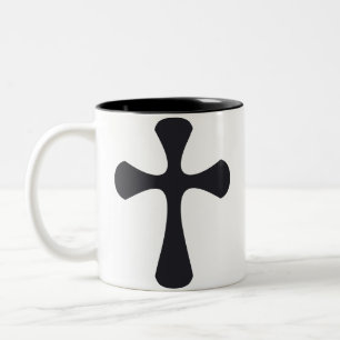 Christliches blaues Kreuz Zweifarbige Tasse
