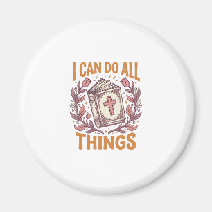 Christliches Blumen Glauben Zitat Vintage-Shirt-De Magnet