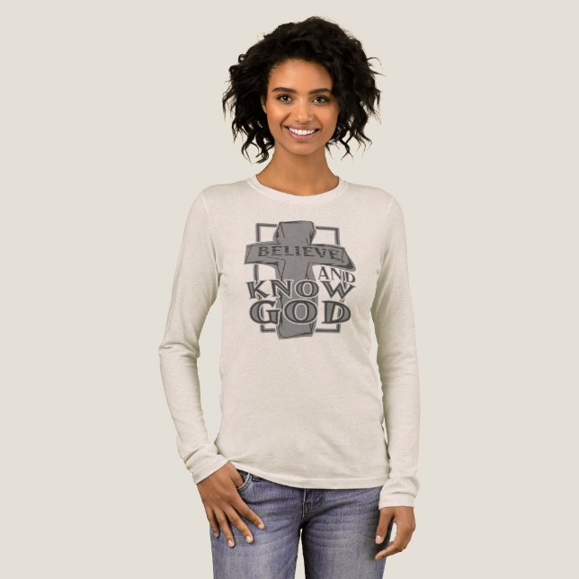Christliches Christkreuz im Steingrauen T - Shirt (Volle Vorderseite)