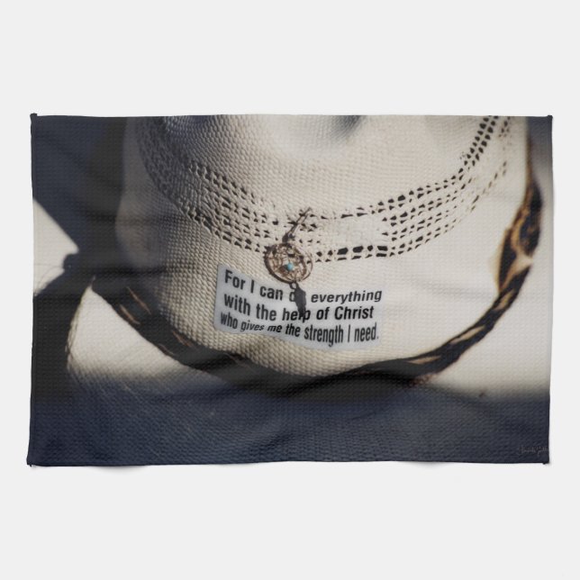 Christliches Cowboy-Küchen-Tuch Geschirrtuch (Horizontal)