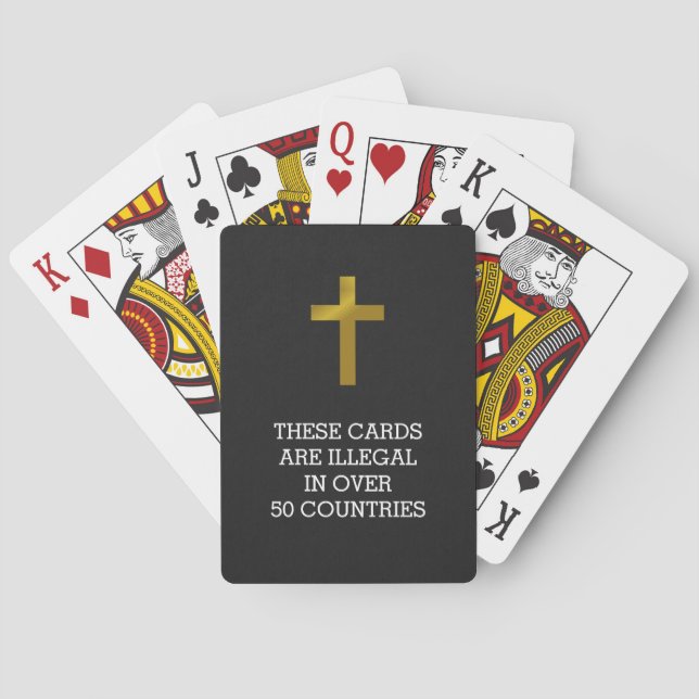 Christliches Cross - Illegal in über 50 Ländern Spielkarten (Rückseite)