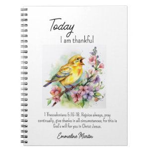 Christliches Dankbarkeitstagebuch Bibelvers Vogel Notizblock