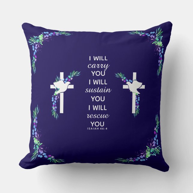 Christliches dekoratives Kissen mit Bibelkreuz (Vorderseite)