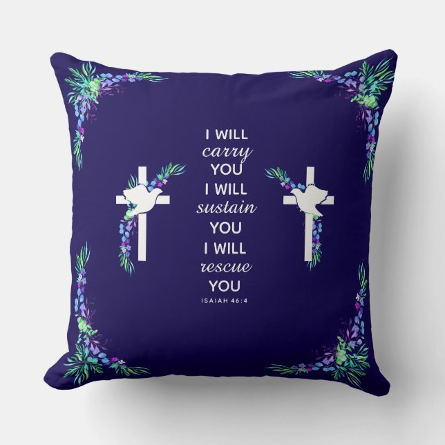 Christliches dekoratives Kissen mit Bibelkreuz (Vorderseite)