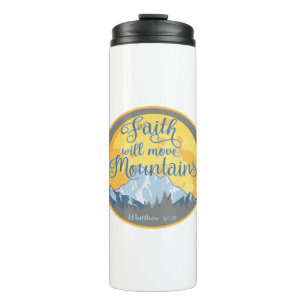 Christliches Design der Feith Move Mountains Thermosbecher