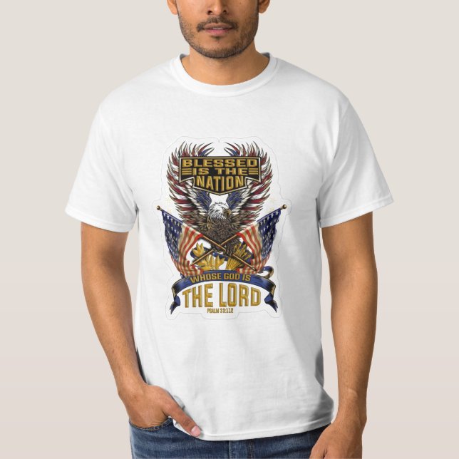 Christliches Design der gesegneten Nation T-Shirt (Vorderseite)