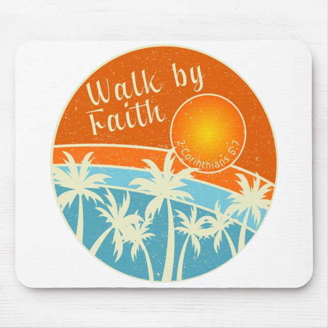 Christliches Design durch Glauben laufen Mousepad (Vorne)