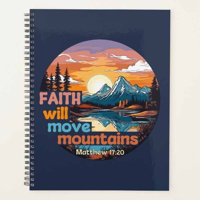 Christliches Design 'Faith Move Mountains' Planer (Vorderseite)