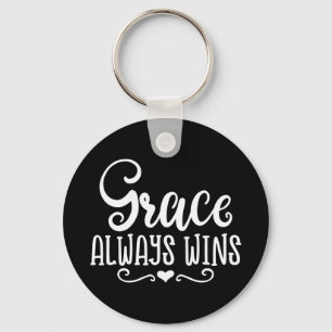 Christliches Design Grace gewinnt immer Schlüsselanhänger