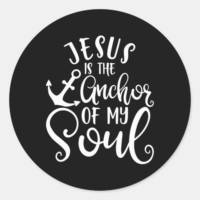 Christliches Design Jesus ist der Anker meines Sou Runder Aufkleber (Vorderseite)