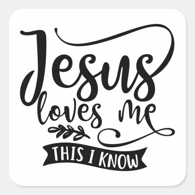 Christliches Design Jesus Lieben Quadratischer Aufkleber (Vorderseite)