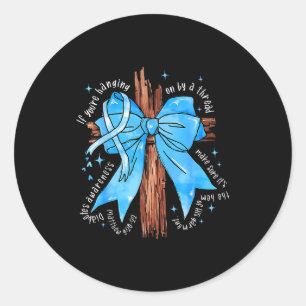 Christliches Diabetes-Bewusstsein Blaues Band Kreu Runder Aufkleber