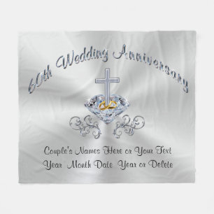 Christliches Diamant-Hochzeitsjubiläums-Geschenk, Fleecedecke