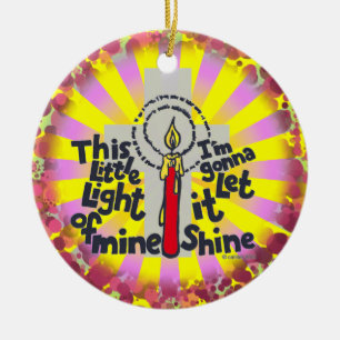 Christliches Dieses kleine Licht Namensschild Keramikornament