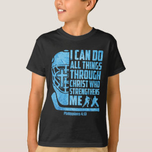 Christliches Eishockey Jesus Religiöse Jungen Kind T-Shirt