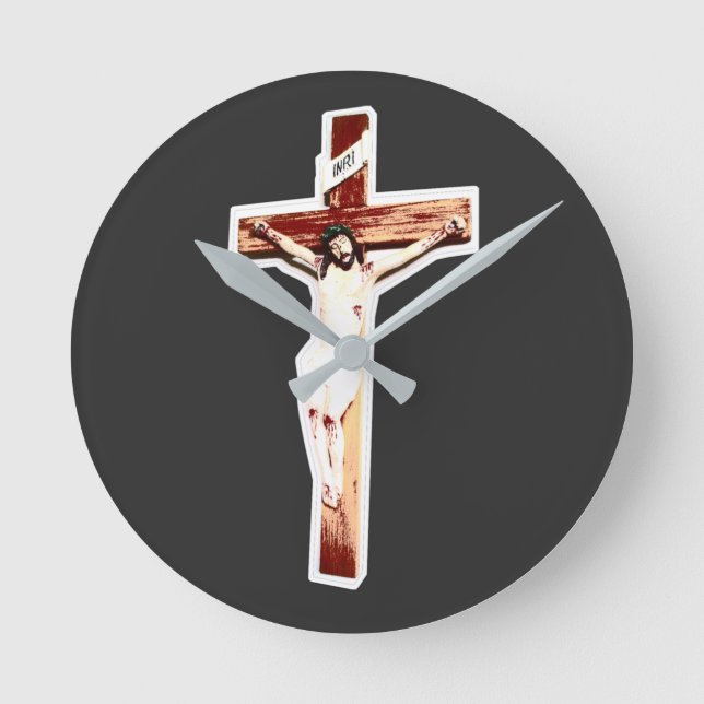 Christliches Emblem Christus Runde Wanduhr (Vorderseite)