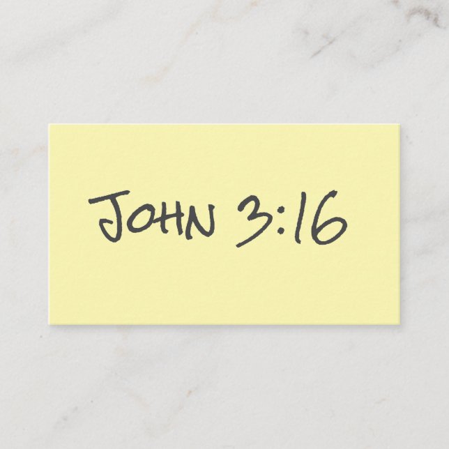 Christliches Evangelium John 3:16 Bibelverse Telefonnummerkarte (Vorderseite)