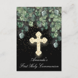 Christliches Event-Cross Gold des ersten Holy Comm Einladung