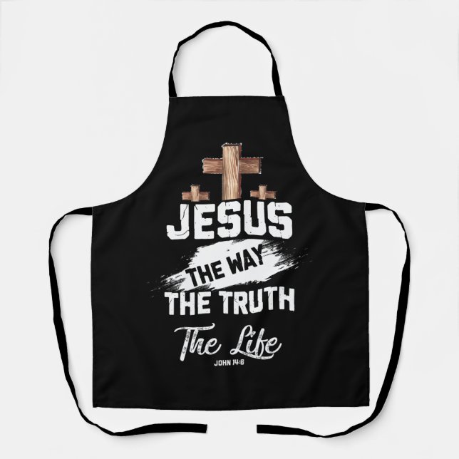 Christliches Faithcross Jesus The Way Wahrheit Leb Schürze (Vorderseite)