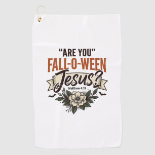 Christliches Fall-O-Ween Jesus Vintage Gravur Shir Golfhandtuch