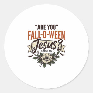 Christliches Fall-O-Ween Jesus Vintage Gravur Shir Runder Aufkleber
