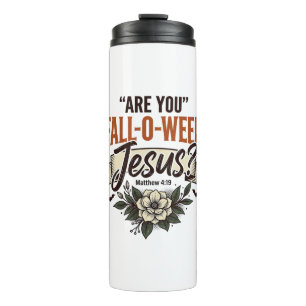 Christliches Fall-O-Ween Jesus Vintage Gravur Shir Thermosbecher