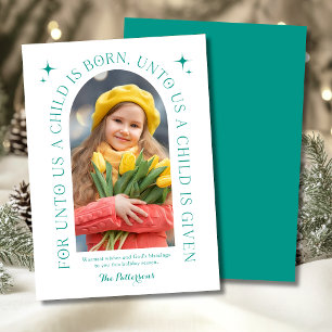 Christliches Familienfoto Weihnachten Türkis Bibel