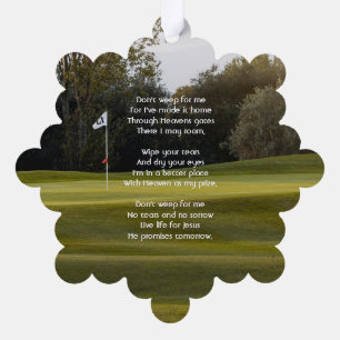 Christliches Fest Leben Sake Golf Golfspielen Ornament Karte