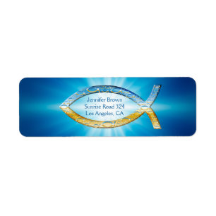 Christliches Fisch-Adressen-Etikett