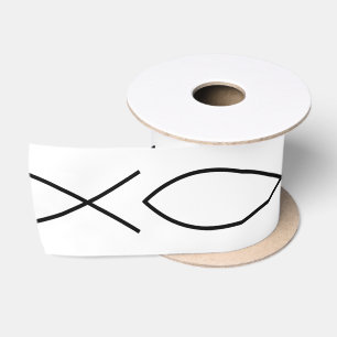 Christliches Fisch-Symbol Ichthys Thunder_Cove Satinband