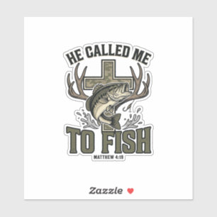 Christliches Fischdesign Er rief mich zum Fischen Aufkleber