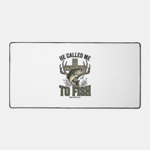 Christliches Fischdesign Er rief mich zum Fischen Schreibtischunterlage
