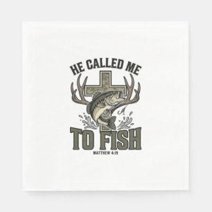 Christliches Fischdesign Er rief mich zum Fischen Serviette