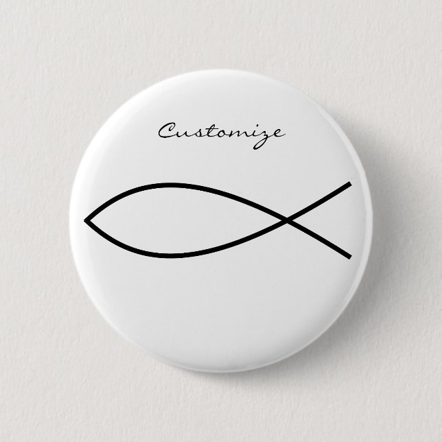 Christliches Fischsymbol Ichthys Thunder_Cove Button (Vorderseite)
