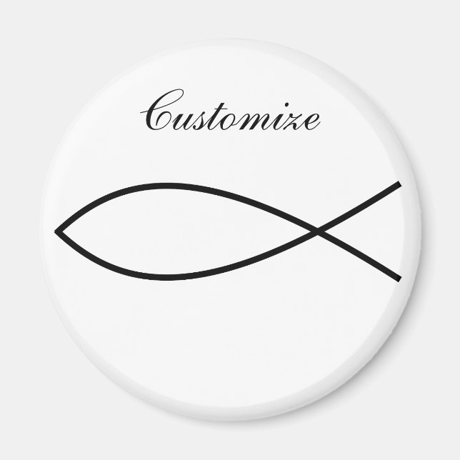 Christliches Fischsymbol Ichthys Thunder_Cove Magnet (Vorne)
