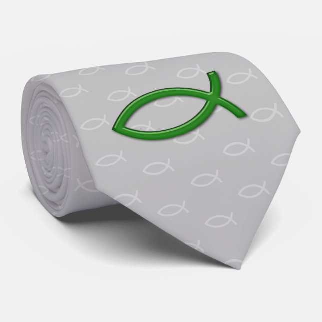 Christliches Fischsymbol Neck Tie Krawatte (Gerollt)
