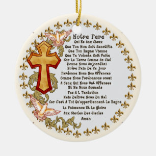 Christliches Französisch-Lordgebet Keramik Ornament