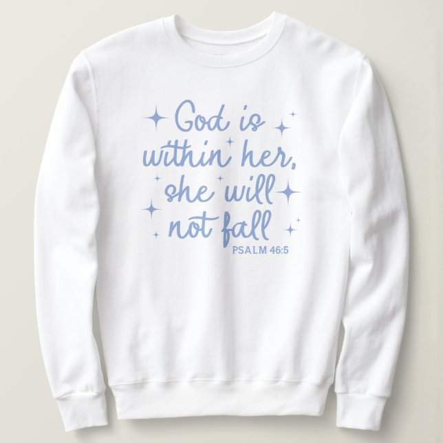 Christliches Frauen-Glaubens-Bibel-Zitat Sweatshir Sweatshirt (Design vorne)
