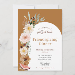 Christliches Friendsgiving-Dinner - elegante Einla Einladung
