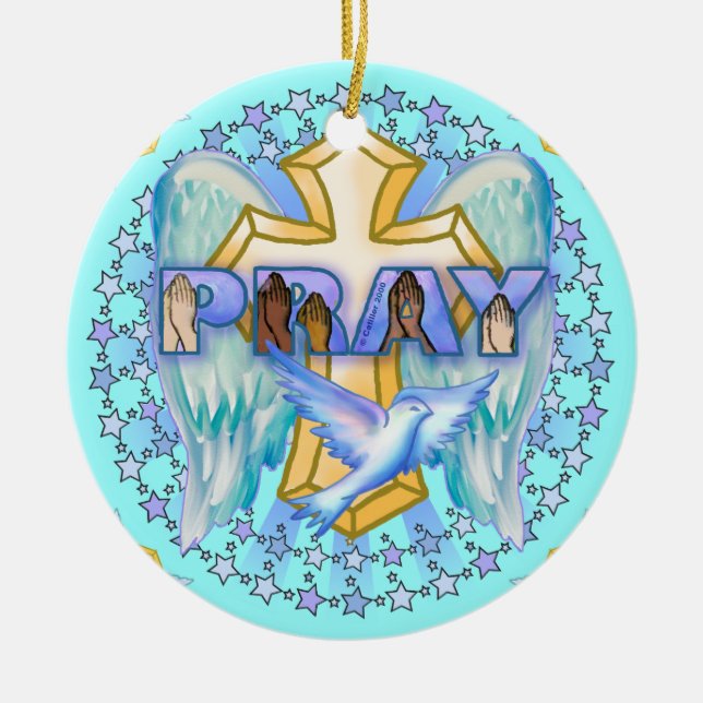 Christliches Gebet Keramik Ornament (Vorne)