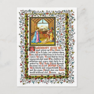 Christliches Gebet mit Weihnachten Postkarte